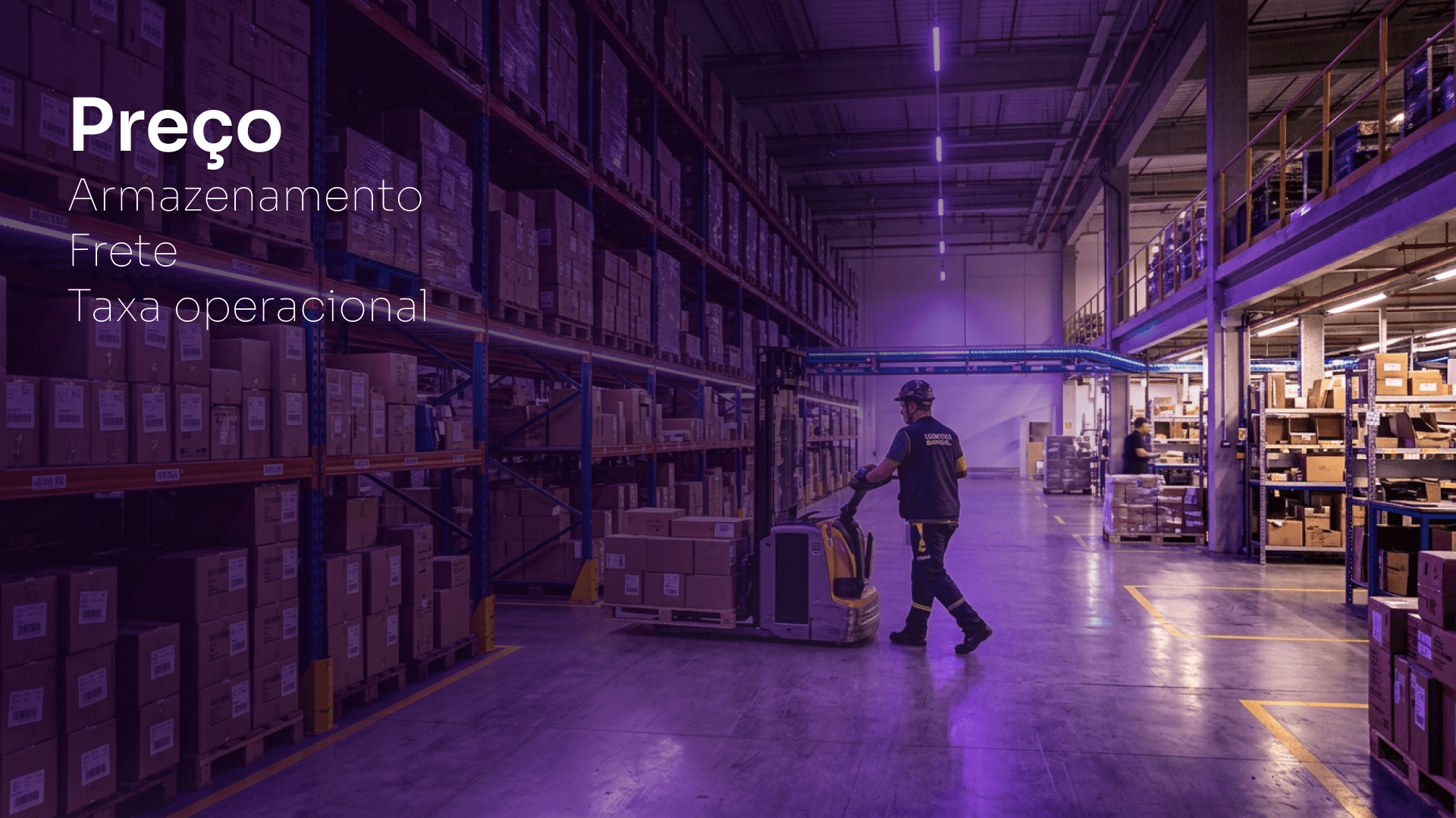 Centro de distribuição GoodBox — preços de armazenamento, frete e taxa operacional